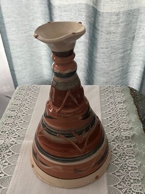 Sonja Templeton Signed Southwestern Studio Art Pottery Candlestick Holder #1